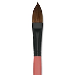 Dynasty Water Lily Watercolor Brush - Short Handle, Cat Tongue, Size 1/2", close-up
