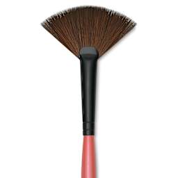 Dynasty Water Lily Watercolor Brush - Short Handle, Fan, Size 4, close-up