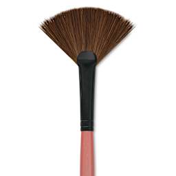 Dynasty Water Lily Watercolor Brush - Short Handle, Fan, Size 6, close-up