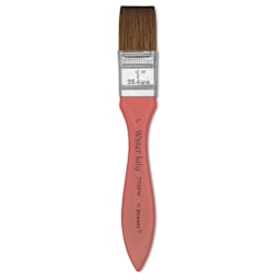 Dynasty Water Lily Watercolor Brush - Short Handle, Flat Wash, Size 1"
