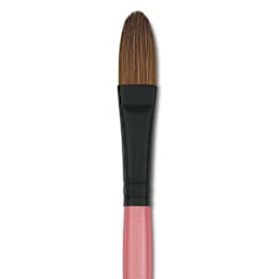 Dynasty Water Lily Watercolor Brush - Short Handle, Oval, Size 1/2", close-up