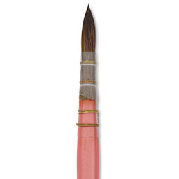 Dynasty Water Lily Watercolor Brush - Short Handle, Quill, Size 2/0, close-up