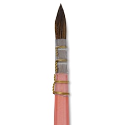 Dynasty Water Lily Watercolor Brush - Short Handle, Quill, Size 3/0, close-up