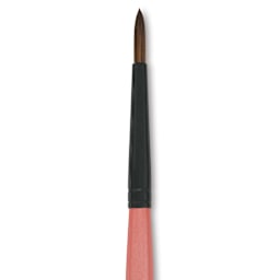 Dynasty Water Lily Watercolor Brush - Short Handle, Round, Size 3, close-up