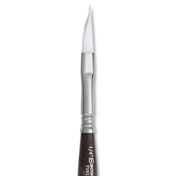 Escoda Perla Toray White Synthetic Travel Brush - Dagger, Short Handle, Size 1/4", close-up
