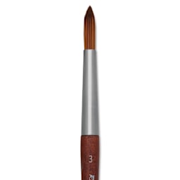 Raphaël Precision Mini Brush - Round, Short Handle, Size 3, close-up