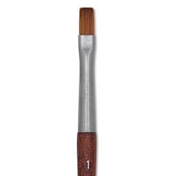 Raphaël Precision Mini Brush - Flat, Short Handle, Size 1, close-up