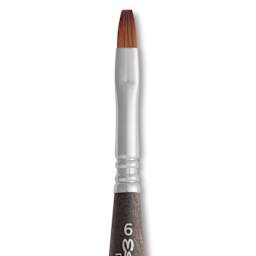 Escoda Prado Tame Synthetic Travel Brush - Bright, Short Handle, Size 6, close-up
