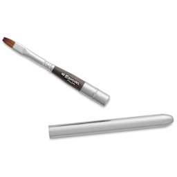 Escoda Prado Tame Synthetic Travel Brush - Bright, Short Handle, Size 8, handle and brush top