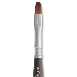 Escoda Prado Tame Synthetic Travel Brush - Bright, Short Handle, Size 8, close-up