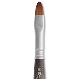 Escoda Prado Tame Synthetic Travel Brush - Bright, Short Handle, Size 10, close-up