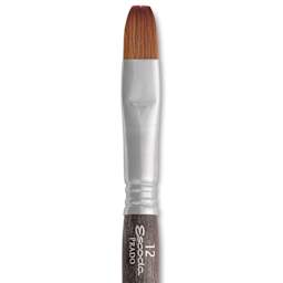 Escoda Prado Tame Synthetic Travel Brush - Bright, Short Handle, Size 12, close-up
