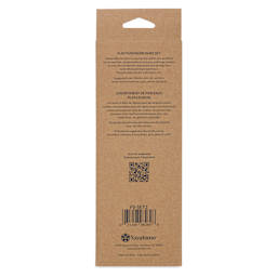 Yasutomo Fusion Synthetic Brushes - Flat, Short Handle, Set of 4, back of the packaging