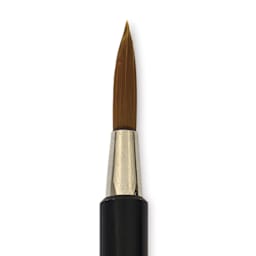 Yasutomo Fusion Synthetic Brush - Round, Short Handle, Size 3, close-up
