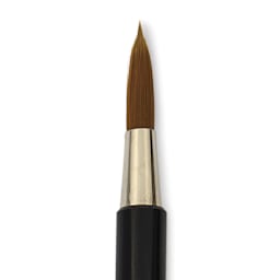 Yasutomo Fusion Synthetic Brush - Round, Short Handle, Size 4, close-up