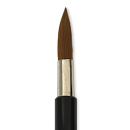 Yasutomo Fusion Synthetic Brush - Round, Short Handle, Size 5, close-up