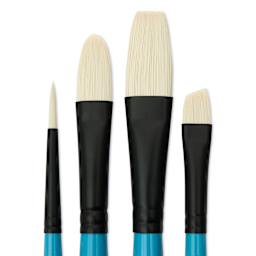 Princeton Aspen Synthetic Brushes - Set of 4, Angela Anderson Short Handle Set, close up