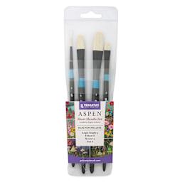 Princeton Aspen Synthetic Brushes - Set of 4, Angela Anderson Short Handle Set, front of packaging