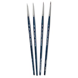 Silver Brush BelleAqua Brushes - Perfect Detail Watercolor Set, Set of 4, brushes fanned out