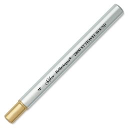 Silver Brush BelleAqua Travel Brush - Round, Short Handle, Size 4, brush top inserted in handle