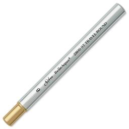 Silver Brush BelleAqua Travel Brush - Round, Short Handle, Size 8, brush top inserted in handle