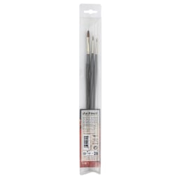 Da Vinci Colineo Synthetic Kolinsky Sable Brushes - Set of 3, Long Handle, Set 4037, back of pack