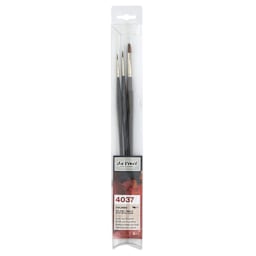 Da Vinci Colineo Synthetic Kolinsky Sable Brushes - Set of 3, Long Handle, Set 4037, in pack