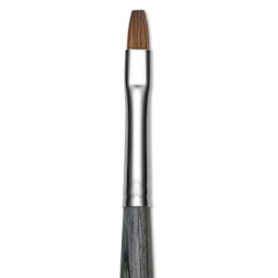 Da Vinci Colineo Synthetic Kolinsky Sable Brush - Flat, Size 4, Long Handle, close-up