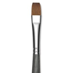 Da Vinci Colineo Synthetic Kolinsky Sable Brush - Flat, Size 12, Long Handle, close-up