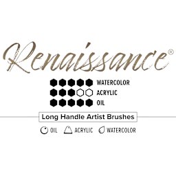 Renaissance Red Sable long handle brush chart for watercolor, acrylic and oil paints