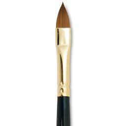Silver Brush Renaissance Red Sable Brush - Cat's Tongue, Long Handle, Size 8 close up