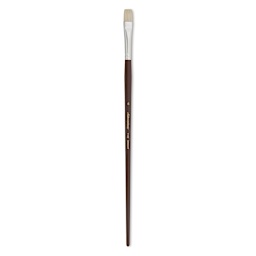 Silver Brush Silverstone Premium White Hog Bristle Brush - Bright, Long Handle, Size 6 close up