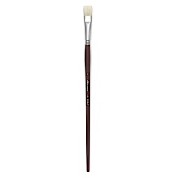Silver Brush Silverstone Premium White Hog Bristle Brush - Bright, Long Handle, Size 8