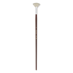 Silver Brush Silverstone Premium White Hog Bristle Brush - Fan, Long Handle, Size 2