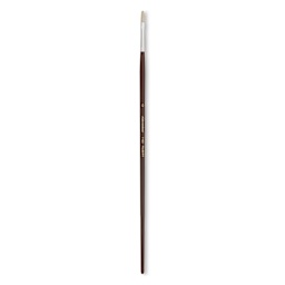 Silver Brush Silverstone Premium White Hog Bristle Brush - Filbert, Long Handle, Size 0