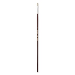 Silver Brush Silverstone Premium White Hog Bristle Brush - Filbert, Long Handle, Size 1