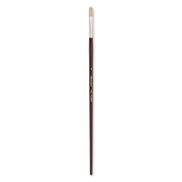 Silver Brush Silverstone Premium White Hog Bristle Brush - Filbert, Long Handle, Size 3
