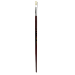 Silver Brush Silverstone Premium White Hog Bristle Brush - Filbert, Long Handle, Size 4