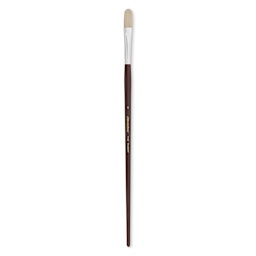 Silver Brush Silverstone Premium White Hog Bristle Brush - Filbert, Long Handle, Size 6