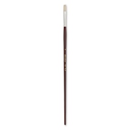 Silver Brush Silverstone Premium White Hog Bristle Brush - Flat, Long Handle, Size 3