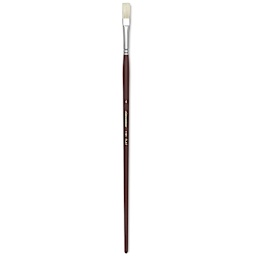 Silver Brush Silverstone Premium White Hog Bristle Brush - Flat, Long Handle, Size 4