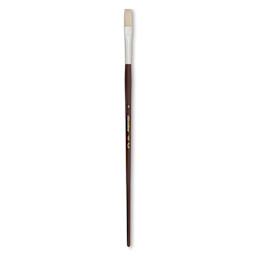 Silver Brush Silverstone Premium White Hog Bristle Brush - Flat, Long Handle, Size 6