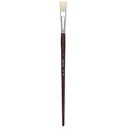 Silver Brush Silverstone Premium White Hog Bristle Brush - Flat, Long Handle, Size 8