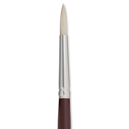 Silver Brush Silverstone Premium White Hog Bristle Brush - Round, Long Handle, Size 3 close up