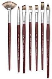 Royal Langnickel SableTek Brushes - Assorted short handled brushes shown upright
