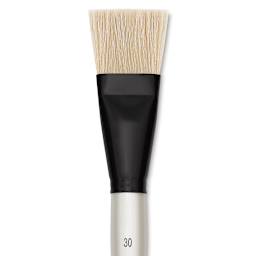 XL Natural Bristle Brushes - Closeup of tip of Flat Brush
