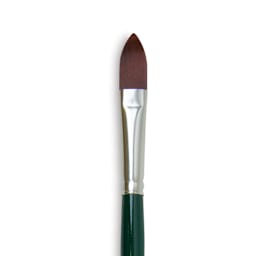 Silver Brush Ruby Satin Synthetic Brush - Cat's Tongue, Size 8, Long Handle close-up