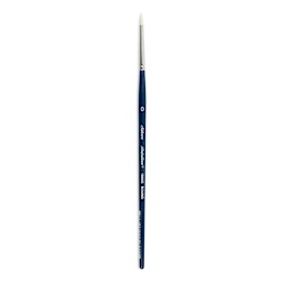 Silver Brush Bristlon Stiff White Synthetic Brush - Round, Size 0, Short Handle