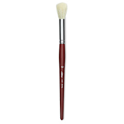 Silver Brush White Synthetic Goat Silver Mop Brush - Round, Size 12, Short Handle (full length)