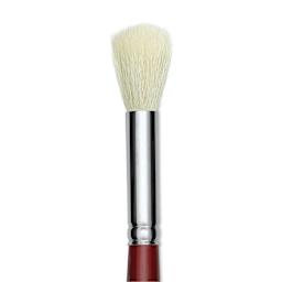 Silver Brush White Synthetic Goat Silver Mop Brush - Round, Size 12, Short Handle (close-up)